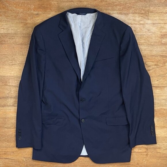 Brooks Brother Blazer Size 44L NEW Navy Blue Worsted Wool Sport Coat Suit Jacket - Picture 1 of 6
